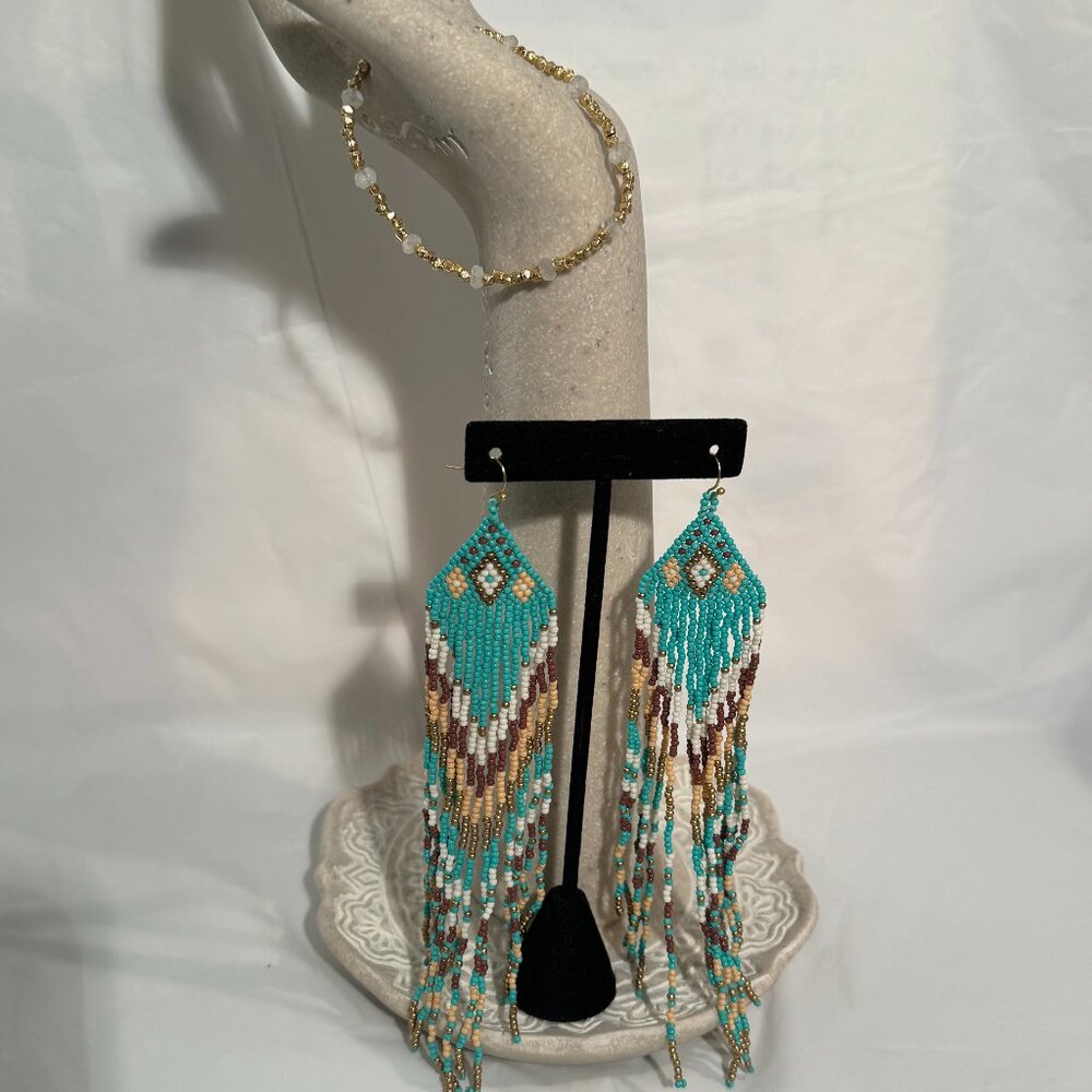 #102  Myra Bag Earrings and Bracelet